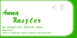 anna maszler business card